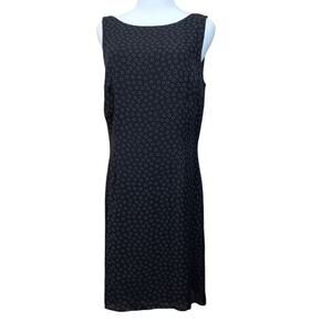 ANN TAYLOR Silk Dress 12 Flowy Black Classic Chic Special Event‎ Office Career